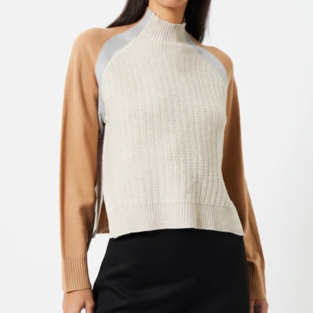 NWT French connection Babysoft Colorblock Turtleneck Sweater